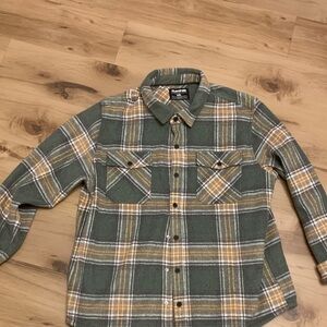 Dakine Green and Yellow Plaid Men's Shirt
